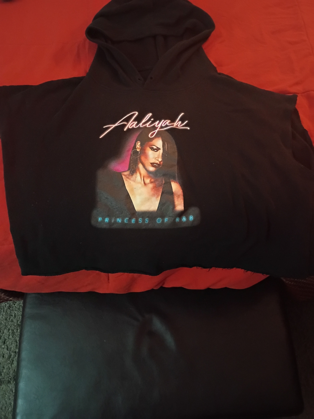 Aaliyah 'Princess of R&B' Black Graphic Hoodie